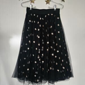 Womens Small Daisy Tulle 3D Layered Mid Length Skirt Fairycore Coquette Garden